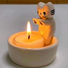 cat paws candle holder boogzel home Cat Candle Holder, Clay Candle Holders, Candle Stick Decor, Cat Candle, Gatto Carino, Clay Candle, Tanah Liat, Diy Candle Holders, Cute Candles