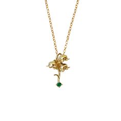 Our special collection of birth flower necklaces are inspired by the love of wearing something meaningful. Each birth flower is adorned with that month's birthstone. May's birth flower is Lily and the birth stone is emerald. Materials: 14K solid gold 2.2mm natural emerald Pendant measures 16mm length 16" and 18" gold filled chain, 1.1mm ** This item is specially made for you. Please allow 1-2 week lead time. Shipping:Domestic: Free standard shipping within the U.S.International: Free standard sh Birth Stone Necklace, May Birth Flowers, Birthstones By Month, Flower Necklaces, Birth Flower Necklace, Emerald Pendant, Birth Flower, Birth Flowers, Natural Emerald