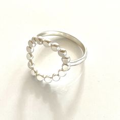 Silver Ring - This sterling silver ring features open circle design that lays comfortably on the finger. Available in bright silver or oxidized silver. Dot Ring, Artful Home, Oxidized Silver, Circle Design, Precious Metals, Sterling Silver Ring, Silver Ring, Sterling Silver Rings, Original Art