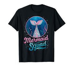 PRICES MAY VARY. Mermaid Squad Of The Birthday Mermaid, Funny Merman Family Matching. This Mermaid birthday party graphic makes a Mermaid Birthday. Lightweight, Classic fit, Double-needle sleeve and bottom hem Mermaid Funny, Mermaid Squad, Party Graphic, Woman Tshirt, Birthday Mermaid, Mermaid Birthday Party, Daily Gift, Funny Prints, Womens Tops Summer