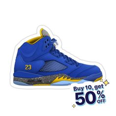 Decorate laptops, Hydro Flasks, cars and more with removable kiss-cut, vinyl decal stickers. Glossy, matte, and transparent options in various sizes. Super durable and water-resistant. Jordan 5 LANEY Air Sneaker Sneaker Sticker, Buy Jordans, Jordan 5, Cute Shoes, Air Jordans, Decorate Laptops, Vinyl Decal Stickers, Kiss Cut, Vinyl Decal