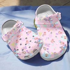 Non-slip And Lightweight Hello Kitty Pink Clogs For Kids & Adults Cute Non-slip Clogs For Spring, Cute Non-slip Spring Clogs, Playful Pink Synthetic Clogs, Cute Non-slip Slip-on Clogs, Cute Multicolor Summer Clogs, Cute Non-slip Multicolor Clogs, Cute Multicolor Non-slip Clogs, Cute Multicolor Clogs For Spring, Pink Clogs