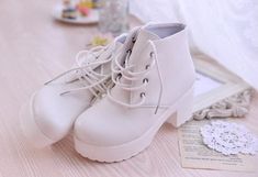 Upper/Insole Material:PU Boot Height:Ankle Closure Type:Lace-Up Boot Type:Basic Toe Shape:Round Toe Heel Height:High (5cm-8cm) Heel Type:Square heel Model Number:Z391 Season:Spring/Autumn Pattern Type:Solid Outsole Material:Rubber With Platforms:Yes Platform Height:0-3cm is_handmade:No Fashion Element:Cross-tied Department Name:Adult Item Type:Boots Casual Lace-up Heeled Boots For Spring, Casual Lace-up Platform Heeled Boots, Casual Lace-up Platform Boots For Spring, White Casual Lace-up Platform Boots, Casual Ankle-high Heeled Boots For Spring, Spring Casual Ankle-high Heeled Boots, White Platform Martin Boots For Spring, Casual Platform Lace-up Boots With Pointed Toe, White Platform Ankle-high Martin Boots