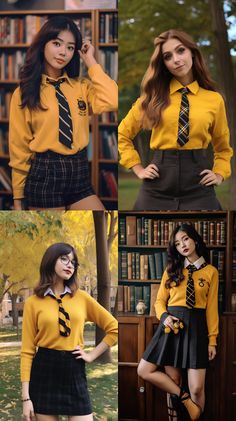 Hogwarts Houses Outfits, University House, Hufflepuff House, House Colours, Disney Inspired Outfits, House Clothes, Japan Trip, Hogwarts Houses