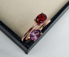 Luxury Timeless Amethyst Ring For Gift, Amethyst And Garnet Ring, Amethyst Stone Ring, Garnet And Amethyst Ring, Purple Amethyst Ring, Promise Ring Gift, Jaipur Rajasthan, Ring Promise, Anniversary Bands