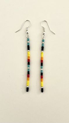 Bohemian Single Beaded Earring For Everyday Wear, Minimalist Beaded Earrings For Everyday, Minimalist Dangle Earrings With Tiny Beads, Minimalist Handmade Beaded Dangle Earrings, Handmade Minimalist Beaded Dangle Earrings, Southwestern Tiny Beads Dangle Earrings, Southwestern Dangle Earrings With Tiny Beads, Southwestern Style Dangle Earrings With Tiny Beads, Minimalist Beaded Dangle Earrings