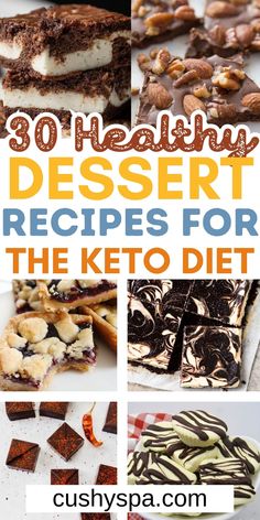 desserts for the keto diet with text overlay