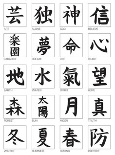 an image of chinese characters in different languages