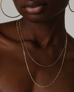 THE BABY FIGARO CHAIN – ÖUGIE Luxury Fine Jewelry Figaro Chain, Dainty Curb Chain Jewelry For Layering, Gold Curb Chain Jewelry For Layering, Layering Yellow Gold Curb Chain Jewelry, Gold Plated Curb Chain Necklace, Yellow Gold Curb Chain Jewelry For Layering, Figaro Chain Link Necklace For Layering, Layering Figaro Chain Necklace, Gold Plated Figaro Chain Necklace For Layering