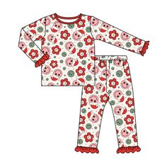 Material: Milk Silk Preorder If you order with other stock items,we will need ship together when this item finished~ Girls Christmas Pajamas, Santa Pajamas, Girls Overalls, Pajama Outfits, Long Sleeve Outfits, Baby Skirt, Bamboo Pajamas