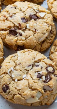 chocolate chip cookies with almonds and sea salt