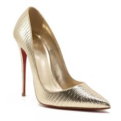 One Of Christian Louboutin's Most Iconic Creations, The Kate Pumps Are Designed To Enhance The Foot's Sensual Arch. The Metallic, Snake-Effect Uppers Are Crafted From Leather And Shaped To A Pointed-Toe Silhouette, Balanced On A Stiletto Heel. 100% Authentic. Brand New Without Box. Small Scratch On The Inner Right Shoe (See Last Photo). Not Noticeable When Worn. Gold Heels With Red Sole, Elegant Gold Heels With Red Sole, Gold Leather Heels With Red Sole, Gold Heels With Red Sole And Round Toe, Christian Louboutin Kate 100, Christian Louboutin Iriza, Christian Louboutin Pigalle Follies, Christian Louboutin Kate, Christian Louboutin Pigalle