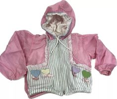 vintage 80s 90s Bubblegum pink windbreaker Sweatsuit jacket 2t 3t lace stripes | eBay 90s Hooded Spring Windbreaker, 90s Hooded Windbreaker For Spring, 90s Style Hooded Spring Windbreaker, 90s Style Hooded Spring Outerwear, Spring Playwear Cotton Outerwear, Spring Cotton Outerwear For Play, 90s Style Pink Long Sleeve Outerwear, Vintage Hooded Spring Windbreaker, Vintage Hooded Windbreaker For Spring