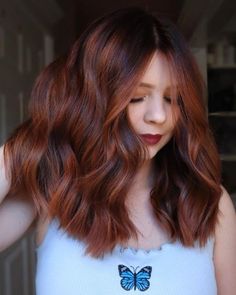 Dark Hair with Dimensional Auburn Highlights Red And Brunette, Auburn Hair Colors, Auburn Hair Color Ideas, Deep Auburn Hair, Light Auburn Hair Color, Dark Auburn Hair Color, Auburn Red Hair, Auburn Hair Color