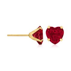 Ross-Simons - 4.50 ct. t. w. Garnet Heart Martini Stud Earrings in 14kt Yellow Gold. Simply set in polished 14kt yellow gold, these 4.50 ct. t. w. heart-shaped garnet stud earrings will add a little romance to your jewelry box with their stunning deep-red rose hue! Post/clutch, garnet heart stud earrings. Garnet birthstones are the perfect gift for January birthdays. Classic Diamond-cut Heart Earrings For Valentine's Day, Classic Round-cut Heart Earrings For Valentine's Day, Classic Diamond Cut Earrings For Valentine's Day, Classic Heart Cut Earrings For Valentine's Day, Classic Pierced Earrings For Valentine's Day, Formal Yellow Gold Heart Cut Earrings, Classic Valentine's Day Heart Cut Earrings, Classic Valentine's Day Earrings, Classic Earrings For Valentine's Day