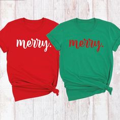 Merry Shirt, Christmas Tshirt, Holiday Winter Shirt, Cute Christmas Shirt, Women Christmas Tee, Christmas Party Shirts, Fun Christmas Outfit, Merry Shirt, Christmas Party Tees, Christmas Holiday, Christmas Gift Shirt, Merry Tee, Cute Holiday Shirt, Funny Christmas Tee, Xmas Shirt. Welcome to My Store! Merry Shirt is the perfect way to spread holiday cheer with style! This fun and festive Christmas Tshirt is ideal for holiday gatherings, family photos, or simply embracing the holiday spirit. Designed as a Cute Christmas Shirt for women, it's perfect for any Christmas Party or event. Whether you're looking for a cozy Holiday Winter Shirt or a Funny Christmas Tee to make everyone smile, this versatile Merry Tee has you covered. It also makes a great Christmas Gift Shirt for friends and family Red Short Sleeve Top For Holidays, Red Short Sleeve Holiday Top, Christmas Green Cotton Tops, Green Cotton Christmas Tops, Festive Christmas Crew Neck T-shirt, Christmas Holiday Crew Neck Shirt, Green Cotton Holiday Top, Festive Crew Neck T-shirt For New Year, Green Cotton Top For Holidays