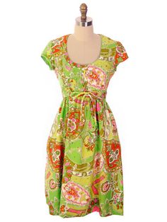 Vintage Summer Dress Cutest 1960s Lime Print/Rhinestones Miles Retro Green Dress With Vibrant Print, Green Cotton Dress With Vibrant Print, Vintage Summer Dress, Vintage Summer Dresses, Empire Waistline, Fashion Collage, Summer Vintage, Sweet Summer, Vintage Summer