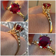 Size 6.5 And Size Able Crafted In Solid 10k Yellow Gold With A Gorgeous Genuine Garnet. Sits In Art Deco Filigree Ring. Stunning New Never Worn Besides For These Photos Photo 4 Shows All The Other Rings In This Style I'll Be Posting Seperately! It Was A Set From A Jewelry Store Back In The 80s! All Solid 10k And Never Worn Photo 3 Shows Stamp . Some Photos Are Zoomed In ,View Size Comparison Photos Before Purchasing . . Photo 7 Shows Caliper Showing Face Of Ring Same Day Ship Gift Box Included F Red Diamond Wedding Ring, 14k Yellow Gold Ruby Ring With Intricate Design, Yellow Gold Ruby Ring With Intricate Design For Promise, Intricately Designed Yellow Gold Ruby Ring As Gift, Intricate Design Ruby Ring In Yellow Gold As Gift, Yellow Gold Ruby Ring With Intricate Design As Gift, Yellow Gold Ruby Ring With Intricate Design, Elegant 14k Gold Ruby Ring With Intricate Design, Intricate Design Yellow Gold Ruby Ring As Gift