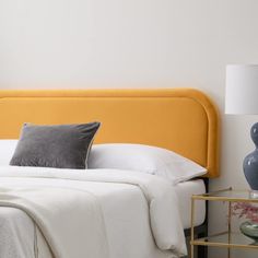 PRICES MAY VARY. MID-CENTURY MODERN: This beautifully modern velvet headboard is an elegant piece that accents your King bed frame and makes your space your own SUBTLE DETAILS: With a rounded design, stitched accents, and a tufted border, this King headboard adds character and style without being overbearing ADJUSTABLE HEIGHT: This yellow headboard has a maximum height of 45", a minimum height of 39.75", adjusts in 2" increments and is designed to work as a wall mounted headboard QUALITY DESIGN: Yellow Headboard, Wall Mounted Headboards, Arched Headboard, Full Headboard, Full Size Bed Frame, Yellow Bedding, Velvet Headboard, Full Bed Frame, Twin Headboard