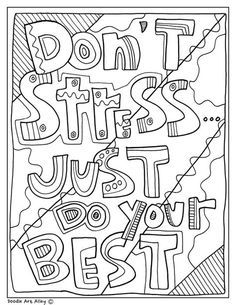 a coloring page with the words don't sit still just be happy on it