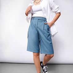 The Empower Wide Leg Short Button Up, Knee Length, Wide Leg, How To Look Better, Dress Up, My Style, How To Wear