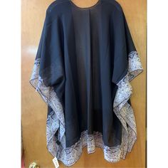 Shear Black Kimono With White Black Reptile Pattern. Polyester. One Size Up To 14. Approximately 31” #Summer #Dress Up #Casual Black Summer Kimono With Kimono Sleeves, Casual Black Kimono For Beach Cover-up, Black Kimono For Beach Cover-up In Spring, Black Spring Kimono For Beach Cover-up, Black Kimono For Beachwear, Black Kimono For Spring Beach Cover-up, Black Summer Kimono For Vacation, Spring Beach Cover-up Black Kimono, Black Beachwear Kimono For Summer