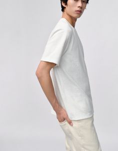 Category : T-Shirt
            
Thickness : Medium
            
Fit Type : Regular
            
SPU : UMU430018
                            Product Measurement Units: CM                                                                                                                                    Size                                                XS                                                S                                                M White V-neck T-shirt For Everyday, Tan Relaxed Fit T-shirt For Summer, Casual Crew Neck Tops With Relaxed Fit, Casual Cotton V-neck T-shirt, White Cotton V-neck T-shirt, Tan Relaxed Fit Graphic Tee, Basic White V-neck T-shirt, Tan Relaxed Fit Crew Neck T-shirt, White Relaxed Fit Short Sleeve T-shirt