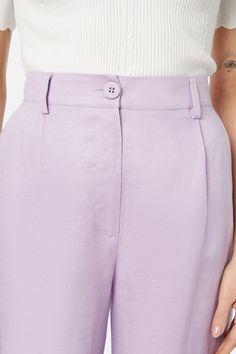 Linen blend pant. A wide leg style with tailored waist, a great style for work or casual wear this spring & summer- side pockets- front fly zip and button closure- front tuck detail- straight leg- relaxed fit- made from a smooth linen lyocell blend- available in lilac and chocolate Product Code: PGFY138 Chocolate Product, Front Tuck, Linen Blend Pants, Colorblock Dress, Knitwear Tops, Smock Dress, Shop Swimwear, Scarf Hairstyles, Unisex Shirts