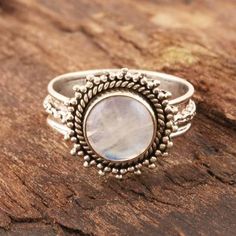 Sterling Silver and Rainbow Moonstone Cocktail Ring - Chained | NOVICA White Pearl Ring, Single Stone Ring, Moonstone Stone, Custom Ring Designs, Silver Work, Pretty Rings, Onyx Ring, Green Onyx, Chain Ring