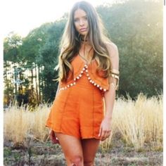 This Is A Brand New, Never Been Worn, Orange Festival Romper. Zipper Closure. Please Note That It Is Too Short On Me, I Am 5’8 For Reference. Bohemian Jumpsuits And Rompers For Spring Party, Spring Festival V-neck Jumpsuits And Rompers, Spring Festival V-neck Jumpsuit, Spring Festival Jumpsuits And Rompers, Bohemian Jumpsuits And Rompers For Fall, Orange Jumpsuits And Rompers For Summer Parties, Orange Summer Jumpsuits And Rompers, Orange Jumpsuits And Rompers For Spring Day Out, Festival Romper