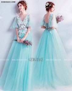 Light Blue V-neck Evening Gown, Light Blue V-neck Party Gown, Light Blue V-neck Dress For Banquet, Blue V-neck Summer Gown, Blue V-neck Evening Dress For Spring, Blue V-neck Spring Evening Dress, Light Blue V-neck Dress For Prom, Blue V-neck Gown For Prom Season, Blue V-neck Gown For Wedding