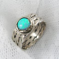 Exquisite braided opal by STarLighTstudiO3 Opal Ring Silver, Double Rings, Silver Opal Ring, Jewelry Illustration, Handmade Sterling Silver Rings, Tiffany Jewelry, Gold And Silver Rings, Jewelry Model, Opal Ring