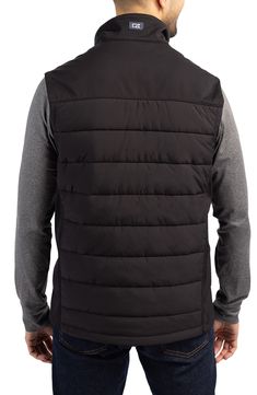 A weather-ready shell and a breathable fleece lining make this versatile puffer vest is the one to count on whether you're off to the city or the Great Outdoors. Front zip closure with chin guard Stand collar Side-seam zip-welt pockets Water-resistant; wind-resistant Breathability rating: 6,000 g/m²/24 hours average PrimaLoft® lightweight insulation retains warmth in wet or dry conditions Fleece lining, with recycled-polyester PrimaLoft® insulation 100% recycled polyester Machine wash, tumble dr Winter Windproof Nylon Vest, Winter Outdoor Nylon Vest, Winter Nylon Vest For Outdoor, Winter Outdoor Vest With Fleece Lining, Sporty Nylon Vest For Winter, Nylon Windproof Vest For Outdoor Activities, Casual Windproof Sports Vest, Black Nylon Outerwear For Outdoor Work, Sporty Winter Vest For Outdoor Activities