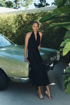 ZW COLLECTION MIDI HALTER DRESS Black Halter Dress, Halter Midi Dress, Halterneck Dress, Zara Woman, Adjustable Belt, Shirt Skirt, Blazer Dress, Swimwear Accessories, Zara Dresses