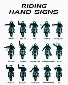 a poster with the words riding hand signs on it