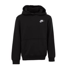 A closet staple for kids everywhere. The Nike Sportswear Fleece Pullover Hoodie is lined with a soft brushed fleece for a comfortable feel all year round. Plus, the cotton-lined hood provides additional coverage for more comfort. Regular fit; relaxed and easy feel. Ribbed hem and cuffs. Kangaroo pocket. Body fabric: 80% cotton, 20% polyester. Hood lining: 100% cotton. Machine wash. Imported. Nike Hoodie Black, Nike Black Hoodie, Black Nike Hoodie, Boyfriend Christmas, Xmas List, Christmas Gifts For Boyfriend, Boys Hoodies, Closet Staples, Nike Hoodie