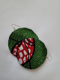 African Cloth Earrings Handmade Handmade Adjustable Green Wrap Earrings, Adjustable Handmade Green Wrap Earrings, Handmade Green Hoop Earrings For Gift, Green Wrap Earrings As Gift, Green Wrap Earrings With Ear Wire For Gift, Handmade Green Wrap Earrings As Gift, Handmade Green Round Clip-on Earrings, Green Wrap Earrings For Gift, Handmade Green Plug Earrings As Gift