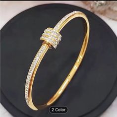 1pc Stylish Rotatable Knot Charm Stainless Steel Bangle Bracelet For Girls - Cute And Exquisite Gift Jewelry Gold Wristlet For Parties, Elegant Gold Adjustable Wristlet, Elegant Adjustable Wristlet With Bracelet Strap, Elegant Gold Wristlet As Gift, Bracelet For Girls, Stainless Steel Bangles, Gift Jewelry, Bangle Bracelet, Womens Jewelry Bracelets