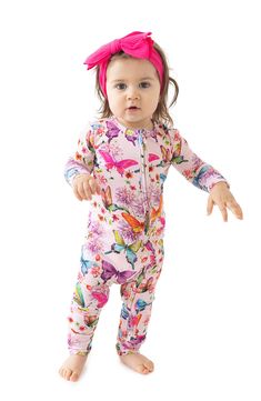 Watch them parade through the house before bed in this precious footie with a whimsical butterfly pattern and grippy soles for extra stability. This item is designed to fit snugly, as it is not flame-resistant 95% viscose, 5% spandex Machine wash, tumble dry Imported Whimsical Butterfly, Footie Pajamas, Watercolor Butterfly, Posh Peanut, Footie Pajama, Butterfly Watercolor, Before Bed, Butterfly Pattern, Convertible