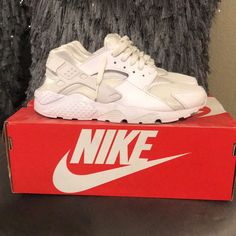 White Nike Huarache Running Shoes. Size 7 Youth. Brand New, Never Worn. White Lace-up Huaraches For Streetwear, Sporty White Lace-up Huaraches, Casual Nike Huaraches, Nike Huaraches With Laces For Streetwear, Sporty Lace-up Huaraches With Laces, Sporty Lace-up Huaraches, Nike Low-top Huaraches With Laces, Nike Sporty Huaraches With Round Toe, Nike Sporty Huaraches With Laces