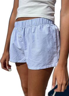 The Good Girl, Girl Things, Style Shorts, Good Girl, Loose Shorts, Boxer Shorts, Light Blue, Blue And White, Elastic