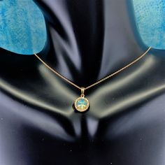 14k Gold Round Shape 0.75ct Ethiopian Opal & 0.08ct White Diamond Pendant Necklace Available In White And Rose Gold. Diamond Pendant Necklace, Ethiopian Opal, Diamond Pendant, White Diamond, Round Shape, Womens Jewelry Necklace, Opal, Jewelry Necklaces, Womens Sizes