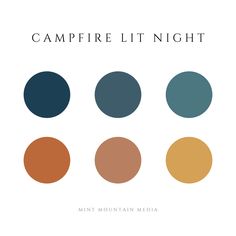 the cover art for campfire lit night's mountain media album, which features five different colors