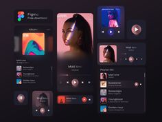 Free Music Apps Android, Music Apps For Android, Playlist Design, Neon Palette