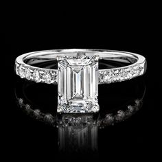 Ross-Simons - 2.30 ct. t. w. Lab Grown Diamond Ring in 14kt White Gold. Size 5. Classically glamorous at an incredible value, our 2.00 carat emerald-cut lab-grown diamond ring showcases exceptional faceted sparkle in a timeless style. Finely crafted in polished 14kt white gold and sparked with .30 ct. t. w. round brilliant-cut lab-grown diamonds along the slender band. Lab-grown diamonds are identical to mined diamonds according to their optical, physical and chemical properties. All Ross-Simons Physical And Chemical Properties, Diamond Birthstone, 14kt Gold, Emerald Cut, Timeless Style, Round Brilliant, Lab Grown, Lab Grown Diamonds, Diamond Jewelry