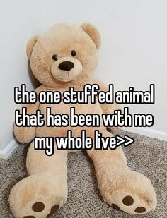 the one stuffed animal that has been with me is my whole live