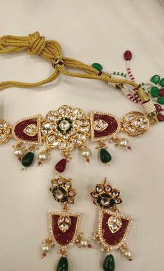 One of our favorite picks for the wedding season 2022♥️ The gorgeous choker is beautifully handcrafted by our skilled Indian craftsmen in Kundan stones, multi coloured beads, mini pearls, and gold plated. The beautiful Kundan earrings add to the traditional ethnicity of the piece. Material: Brass with gold plating Length of earrings: 6.5 cms Width of earrings: 2 cms Multicolor Gold Plated Kundan Necklace Gift, Gold Plated Choker For Festivals And Gifts, Gold Plated Choker For Festivals As A Gift, Multicolor Gold-plated Kundan Necklace Gift, Traditional Jewel Earrings For Celebration, Traditional Jeweled Earrings For Celebration, Adjustable Bridal Necklace For Festive Occasions, Bollywood Jeweled Jewelry Gift, Traditional Jewel Earrings For Gift