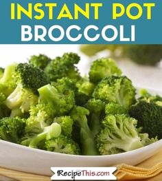 broccoli pasta in a white bowl on a yellow towel with the words broccoli pasta recipes