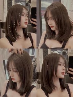 Hair Style Korea, Hairstyle Idea, Shot Hair Styles