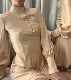 Mandarin Dress — ONARIN Mandarin Dress, Thai Culture, Silk Satin Dress, Elegant Dresses Classy, Gold Silk, Silk Mini Dress, Satin Dress, Girly Outfits, All Colors